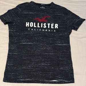 Hollister Black and White Short Sleeve Tee